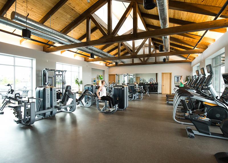 Harvest Green's gym features state-of-the-art fitness equipment with treadmills, bikes, and more.