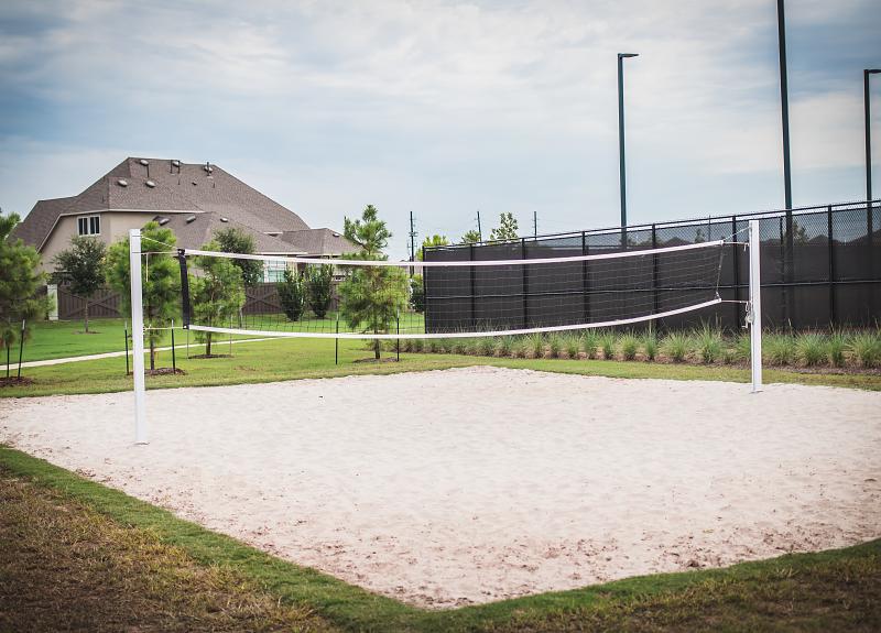 Harvest Yard features a sand volleyball court for residents of Harvest Green.