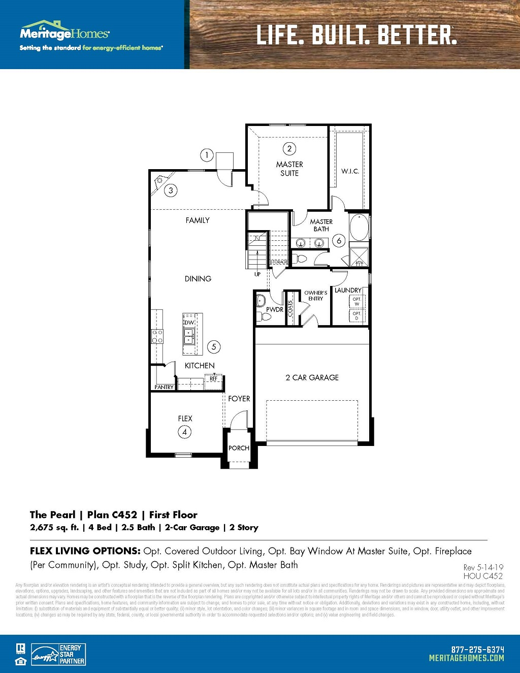 Harvest Green Meritage  Homes  Floor  Plan  Pearl C452 Harvest Green Meritage  Homes  Floor  Plan  Pearl C452