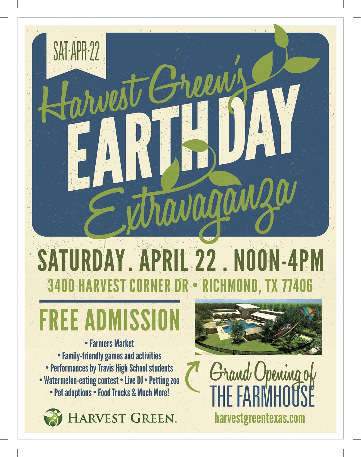 Harvest Green to Throw Party for the Planet April 22