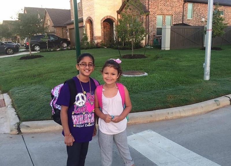 It's back-to-school time for two young Harvest Green residents in Richmond, TX.